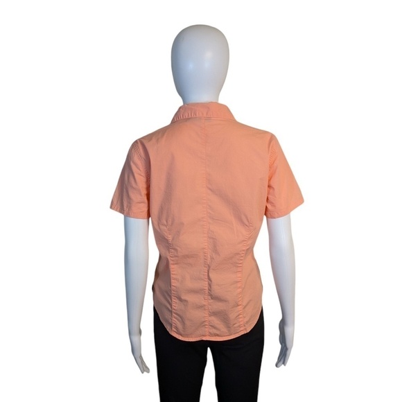 North Crest Salmon Colored Short Sleeve Button Down Shirt Size S - Picture 2 of 3